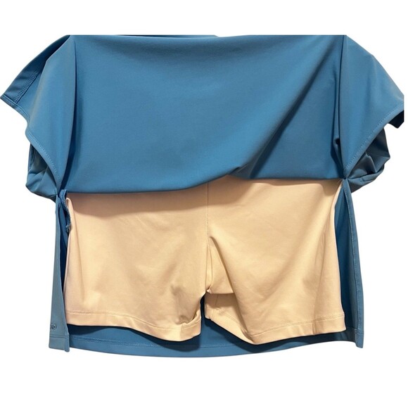 Izod COOL FX MEDIUM Baby Blue Athletic Skort Golf Tennis Knit Polyester Logo - Picture 8 of 10